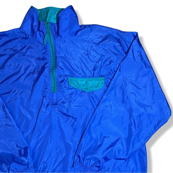 Vintage 90s L.L.Bean Pull Over Snap Pocket Windbreaker - Picture 2 of 4